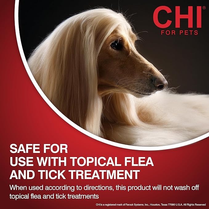 CHI for Dogs Deodorizing Waterless Foam Wash, No-Rinse Dry Shampoo for Dogs to Help Control Odor, Sulfate and Paraben Free, Waterless Pet Grooming, Pump Bottle, Made in The USA, 8 Fl Oz