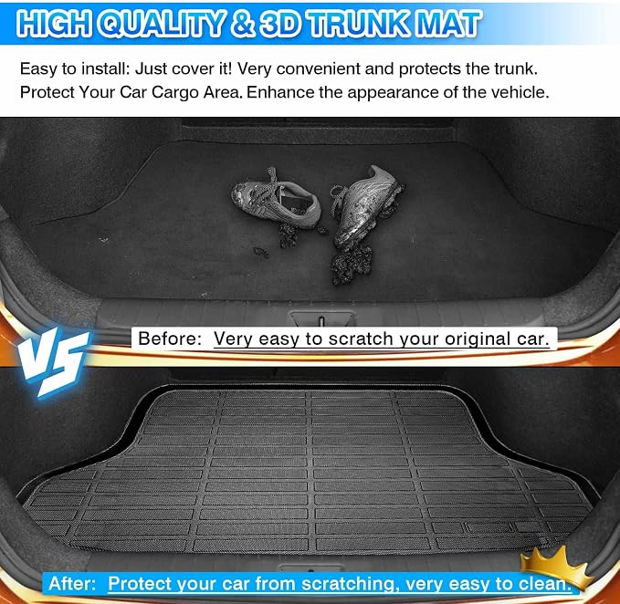 Sentra Cargo Liner - Trunk Mat for 2020-2025 2026, All Weather Cargo Mat for Sentra Accessories, Car Accessories