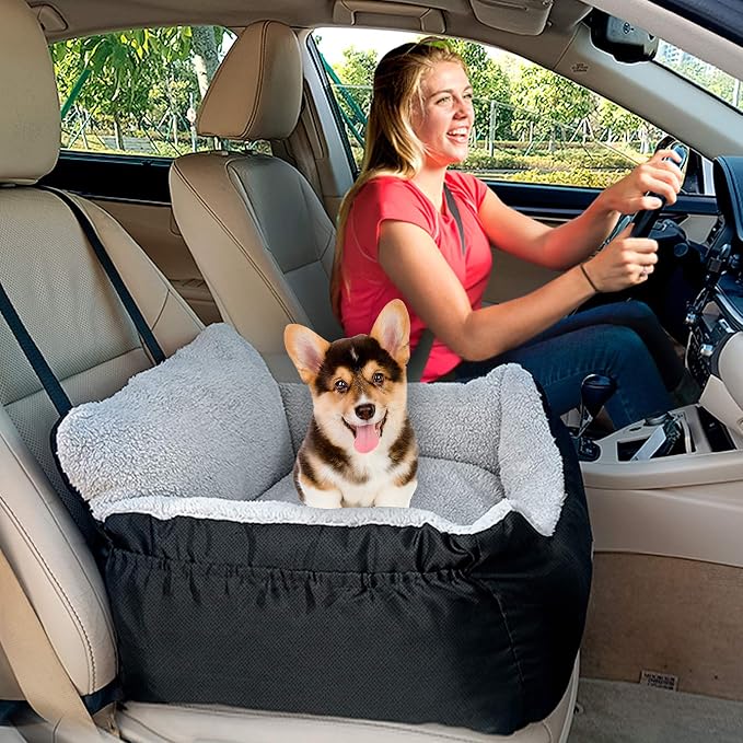 Dog Car Seat for Small Dogs & Cats Under 25 lbs,Black