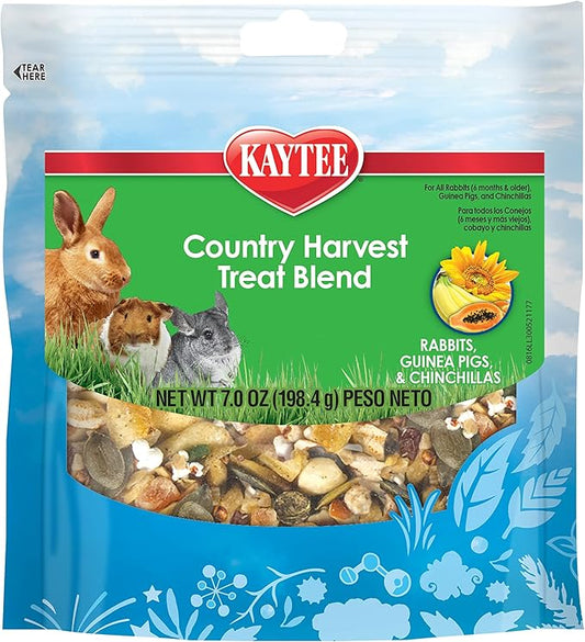 Kaytee Country Harvest Treat Blend for Pet Rabbits, Guinea Pigs and Chinchillas, 7 oz