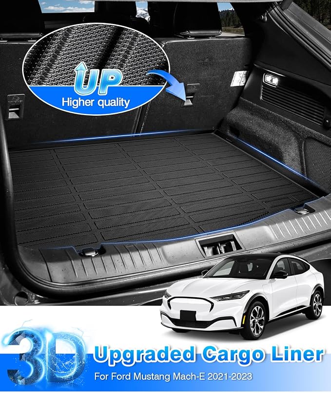 Cartist Cargo Liner Fits for Ford Mustang Mach-E 2021-2024 2025 2026 Accessories All Weather Trunk Mat for Mustang Carpet Protection TPE Heavy Duty