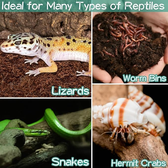 Halatool Coconut Fiber Substrate 2 Pack,Organic Reptile Tank Substrate & Bedding for Leopard Gecko Tortoise Snake Lizard Hermit Crab Tarantula Frog