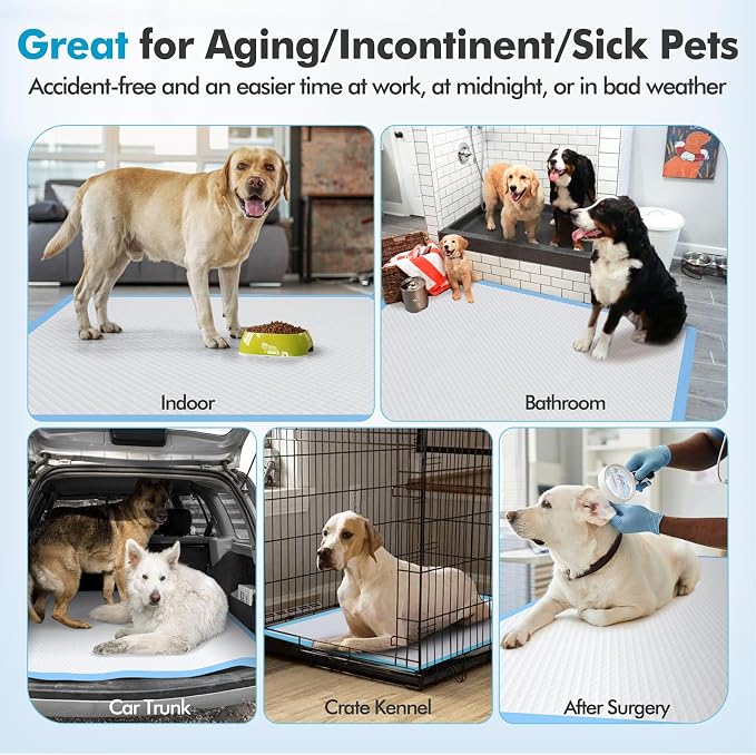 Gimars 4XL 36"x36" Thicken Heavy Absorbent Dog Pads 100 Pack - Jumbo Disposable Wee Wee Pads Quick Dry Leakproof Pee Pads for Dogs, Cats, Rabbits Pets