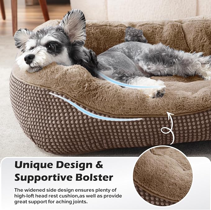 XL Dog Beds Large Sized Dog, Washable Orthopedic Warming Soft Sleeping Durable with Anti-Slip Bottom