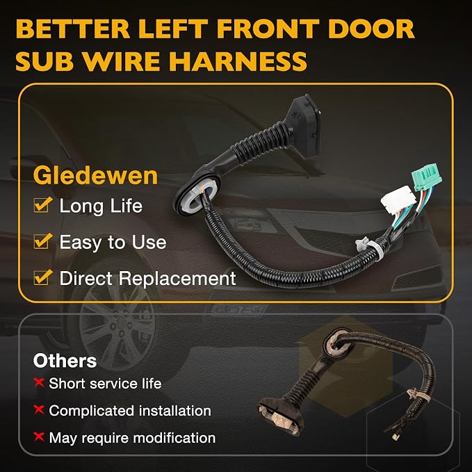 32757-STX-A01 Left Driver Side Front Door Sub-Wire Harness | Compatible with Acura MDX Base 2010-2013 3.7L V6 Replace# 32757STXA01