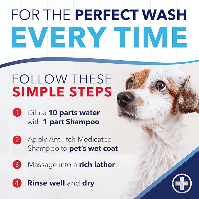 TropiClean OxyMed Dog Shampoo for Allergies and Itching, Medicated Oatmeal Shampoo for Dry Itchy Skin, Seborrhea, & Hot Spots, Cat Safe, 1 Gallon