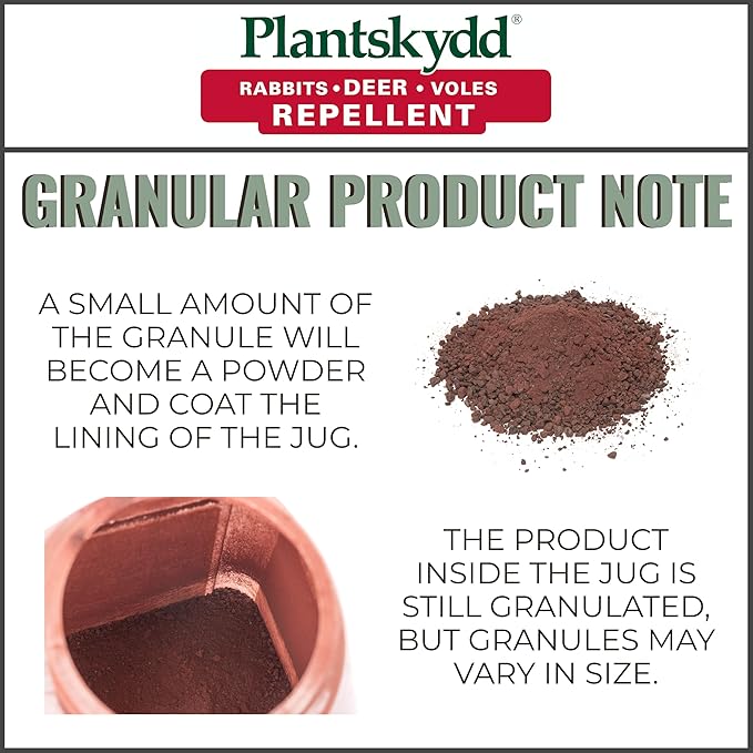 Plantskydd Animal Repellent - Repels Deer, Rabbits, Elk, Moose, Hares, Voles, Squirrels, Chipmunks and Other Herbivores; 8 LB Granular Shaker Jug (PS-VRD-8)