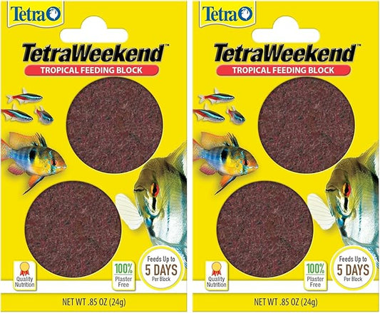Tetra Fish Food for Tropical Fish, 0.85 Ounce | Weekend Vacation Feeder | Slow-Release | Pack of 2
