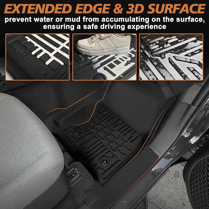 TripleAliners Floor Mats All Weather Liners Compatible with Toyota 2025 2026 4Runner Accessories Custom Fit TPE Heavy-Duty 1st & 2nd & 3rd Row Waterproof Anti-Slip Floor Liners (7 Seats ONLY)