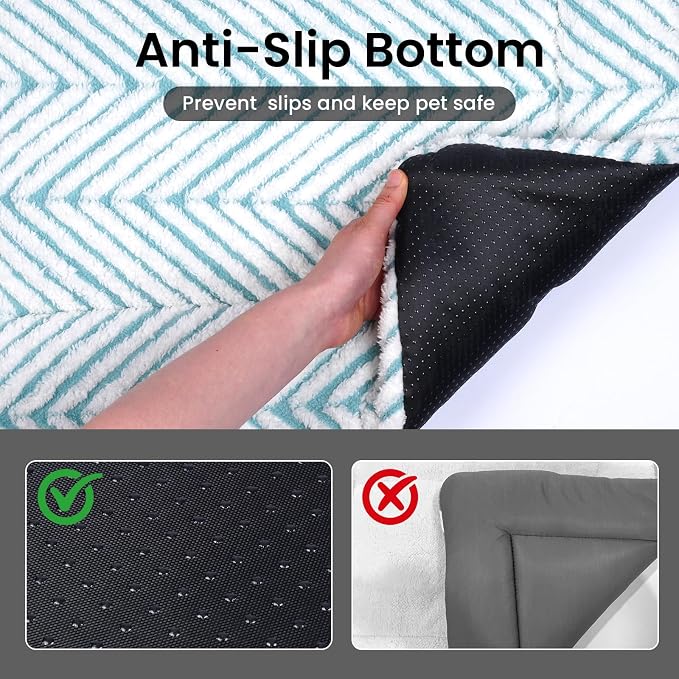 Mora Pets Dog Crate Pad Washable Puppy Dog Bed for Crate Flat Kennel Mat | Soft Dog Cat Bed Mat, Crate Pad for Dog Cages Cozy Sleeping Liner, Dog Pillow Cushion for Small Medium Pets Anti Slip 30 x 19
