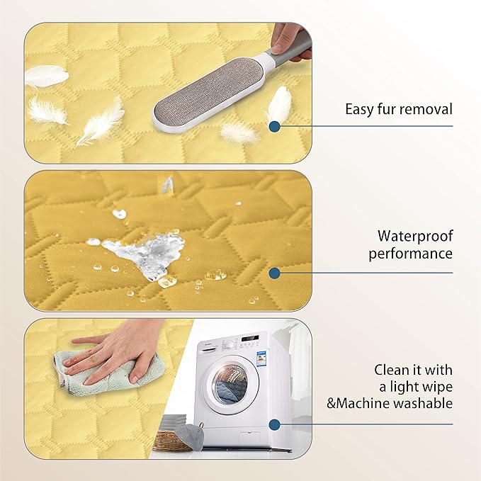 gogobunny Waterproof Blanket, Couch Covers for Dogs, Reversible Protector | 3X Stronger Leakproof, Scratch Proof Durable Furniture Protection, Stain Resistant, Washable, 30x70 Inch Dark/Light Yellow
