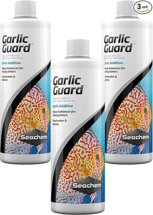 Seachem Garlic Guard Additive Flavor Enhancer for Finicky Eaters Freshwater and Marine, 17 Ounce (3 Pack)