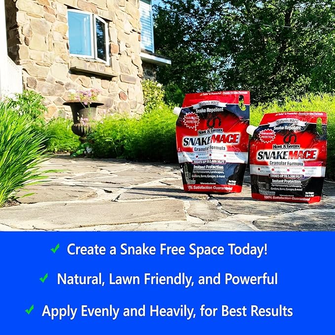 Nature’s Mace Snake Mace, Snake Repellent Granules for Yard, Outdoor Use, Keep Away Reptiles, Home, Garden, Granular Deterrent, Plant Friendly, Pet Safe, Fast Acting, 400 Ounce (Pack of 3)