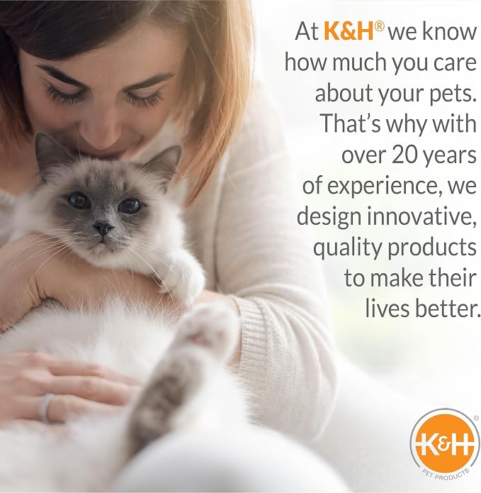K&H Pet Products Kitty Sill Heated Cat Window Perch for Large Cats, Orthopedic Window Hammock Bed Holds 40LBS, Washable Cover, Kitty Windowsill Bed Seat for Indoors - Cream Fleece, Heated, 14 X 24in