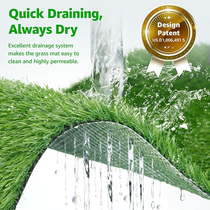 Portable Dog Grass Pad with Tray 35"x23", for Indoor Outdoor Potty Training | Dog Litter Box, Easy to Clean, Pet Loo, Artificial Grass Patch, Washable Pee Pad, Ideal for Patio Balcony Apartment