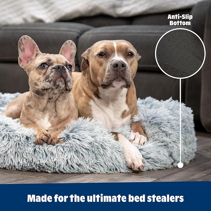 Barkbox Dog Bed, 2-in-1 Memory Foam Donut Cuddler Dog and Cat Bed, Calming Orthopedic Joint Relief Fur Crate Lounger for Pets, Machine Washable + Removable Cover, Waterproof Lining, Includes Toy | Calming Orthopedic Joint Relief Crate Lounger for Pets,...