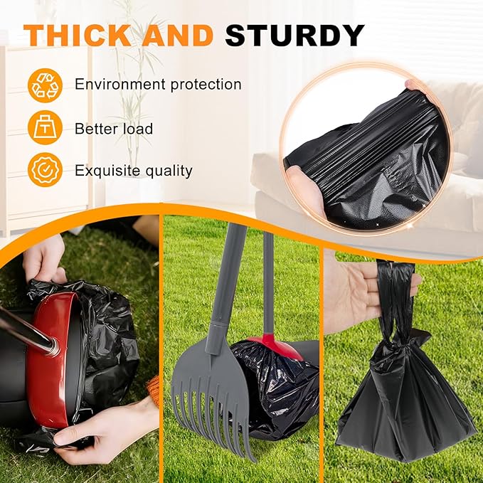 100 Count Dog Poop Bags Compatible with Arm & Hammer Pooper Scoopers, Thickened Pet Waste Bags with Easy-Tie Handles, Leak-Proof for Swivel Bin & Rake