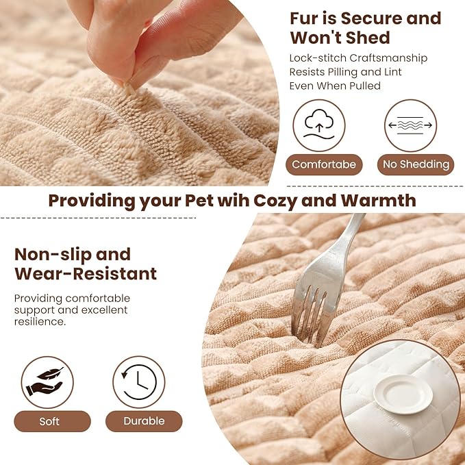 Couch Cover for Dogs Washable, Non Slip Couch Covers for Sofa Pet Friendly, Couch Cushion Covers for Dog, Thick, Soft for Sofa Protector (Camel, 27.6" x 47.2"/70 x 120cm)