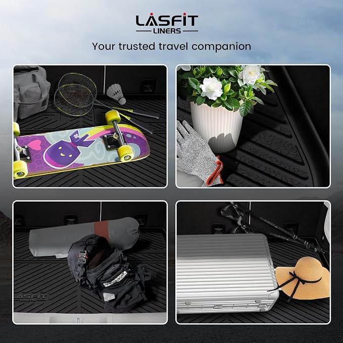 LASFIT Cargo Mat for Jeep Cherokee 2014-2018 All Weather TPE Custom Fit Rear Backrest Mat Trunk Seatback Cargo Liner, Black