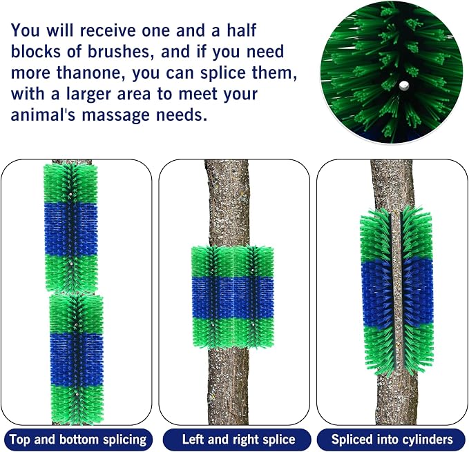 6pcs Livestock Scratching Brush Goat Scratcher Brush Full Massage Grooming Tool with 24 Screws for Cow,Cattle,Cow,Sheep, Horses,Pigs