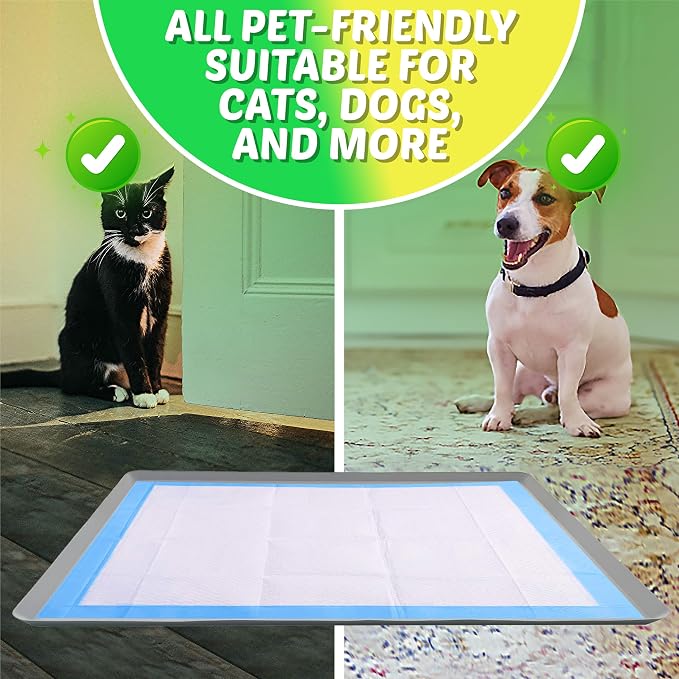 Dog Pee Pad Holder - Fits Up to 30” x 36” Pee Pad - 1 Pack - Light Grey | Stable Grip, Soft Edges, Quick Wipe Silicone Surface, Dog Pad Holder for Indoor Flooring Protection