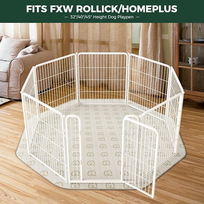 FXW Washable Pee Pads for Dogs, Super Absorbent, 34" Octagon, 2 Packs | Machine washable, Non-slip backing, Fits 32"/40"/45"H 8-Panel FXW Rollick/Homeplus Playpens