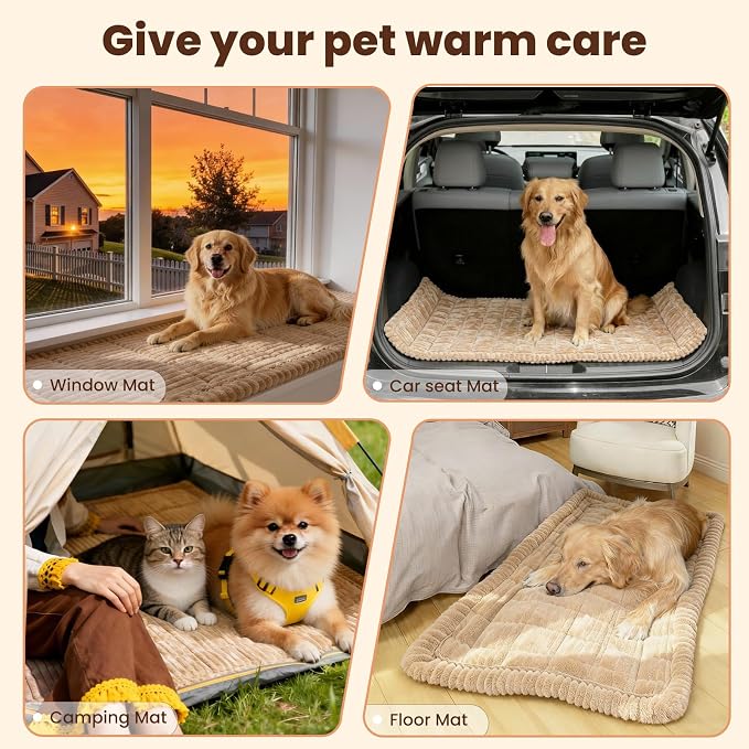 Couch Cover for Dogs Washable, Non Slip Couch Covers for 3 Cushion Sofa Pet Friendly, Fuzzy Pet Couch Cushion Covers for Dog, Thick, Soft for Sofa Protector (Camel, 27.6" x 70.9"/70 x 180cm)