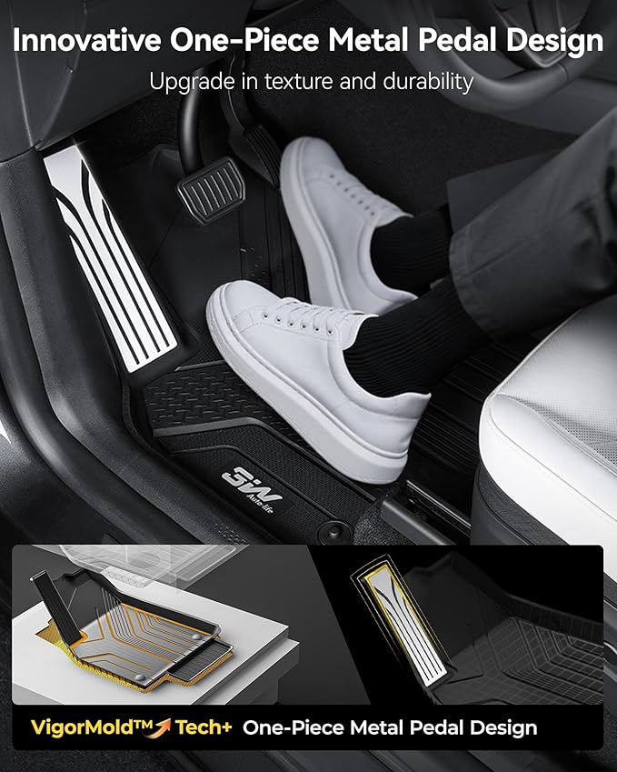 3W Tesla New Model Y Juniper 2025 2026 Floor Mats, Not for Standard | 9PCS, Cargo Liners, Trunk Mats, Seat Back Protector, All Weather Customer Fit Vigormold™ TPE, Model Y Juniper Accessories