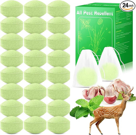 24 Pack Deer Repellent Peppermint Oil to Keep Deer Away from Plant, Powerful Deers Repellent for Garden Yard Fruit Tree Patio,new