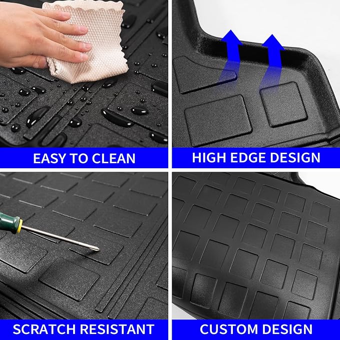 Rongtaod Cargo Mat Compatible with 2021-2023 Hyundai Santa Fe (Fit 5 Seats) Trunk Mat Cargo Mat Cargo Liner All Weather Trunk Liner 2022 Santa Fe Accessories (Trunk Mat)