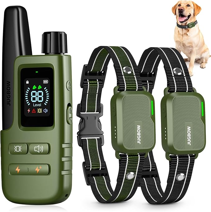 Jugbow Dog Shock Collar for 2 Dogs- Dog Training Collar with Remote 4200FT, IPX8 Waterproof Electric Dog Collar with 4 Training Modes, Security Lock, Rechargeable eCollar for 10-120lbs Dogs