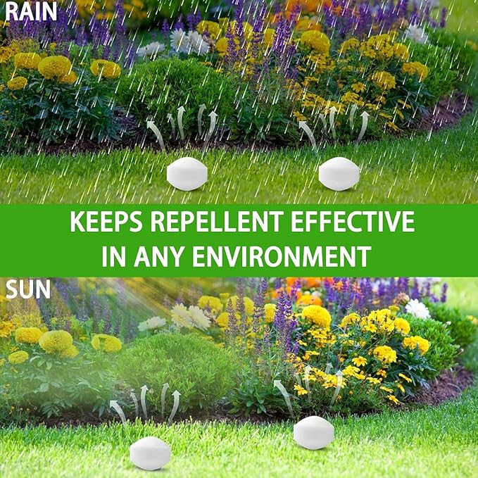 24 Pack Keep Snakes Away Balls for Outdoors Indoor, Natural Snakes Balls for Snakes Rats and Other Pests, Used in Yard Lawn Garden Camping Fishing, Safe for Human, Pet, Snakes and Plants, White