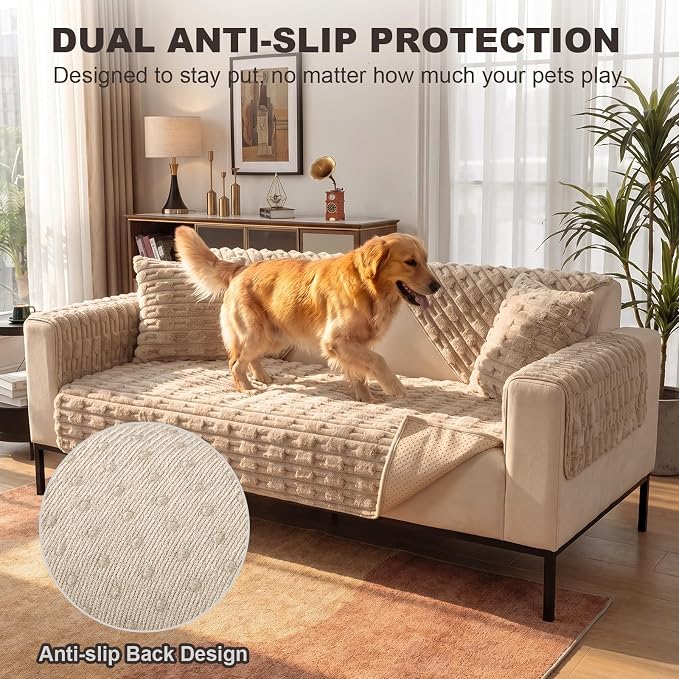 FUANGUI Waterproof Armrest Couch Cover for Dogs, Washable Backrest Cover | Soft Recliner Chair Protector, Cat Dog Armchair Armrest Cover Non-Slip Couch Covers Sofa Pet Friendly