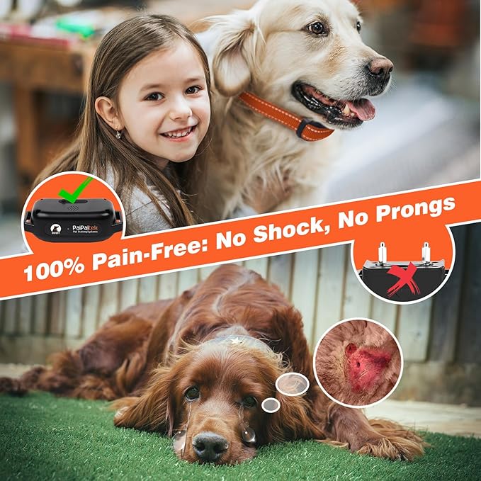 PaiPaitek Vibrating Dog Collar No Shock - 3300ft Dog Training Collar with Remote for 10-120lbs Small Medium Large with Beep, Vibration, Ultrasonic Modes, Security Lock & No Prongs