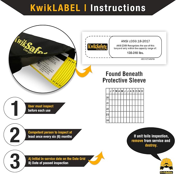 KwikSafety - Charlotte, NC - Dolphin Dorsal [1 Pack] 18" D-Ring Extender [Easy Hookup] ANSI Tested OSHA Compliant Harness Extension Lanyard Safety D Ring PPE Construction Roofing Fall Arrest Gear