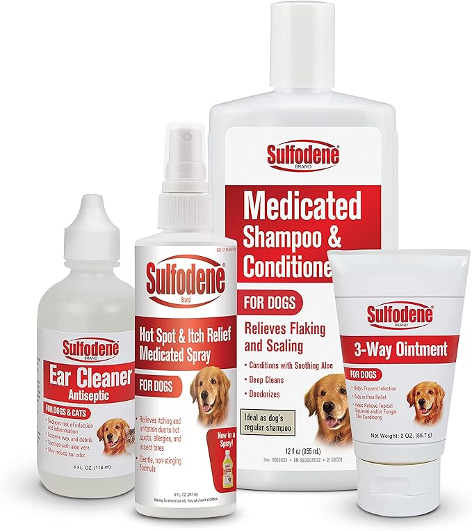 Sulfodene Dog Wound Care 3-Way Ointment, Relieves Pain & Prevents Infection For Dog Cuts, Scrapes, Bites and Injuries, 2 Ounce
