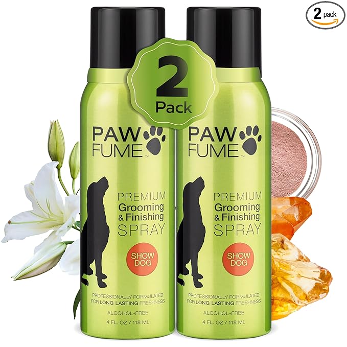 PAWFUME Dog Perfume Spray Long Lasting, Show Dog, 2-Pack | Hypoallergenic, alcohol-free detangling formula keeps pups fresh all day, moisturizing Pet Cologne Spray for Dogs