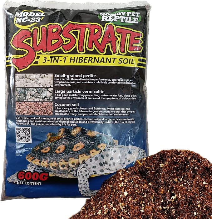 Hamiledyi 1.32LB Reptile Coconut Fiber Substrate Hibernant Soil Mix Perlite Vermiculite 3 in 1 Terrarium Bedding for Lizard Tortoise Chameleon Snake Iguanas Geckos Forg