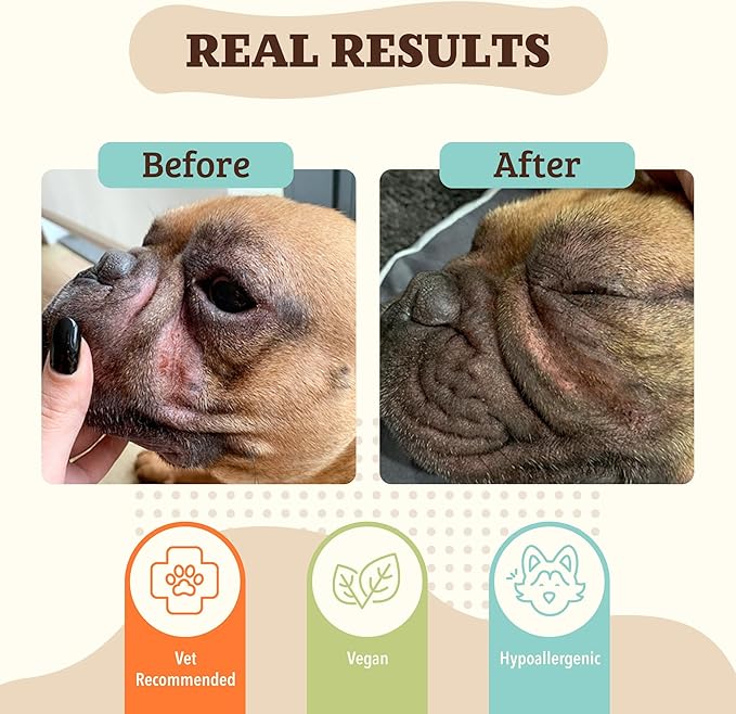 Natural Dog Company Wrinkle Balm for Dogs – Dog Wrinkle Balm for Skin Folds, Facial Creases & Wrinkles, Lick-Safe Wrinkle Cream for Bulldogs, Pugs & Bully Breeds, Daily Skin Care, 4 oz Tin