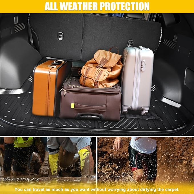 Trunk Mat & Backrest Mat for 2022-2025 Hyundai Tucson All Weather Cargo Mat Rear Back Seat Trunk Liner Only Fit with Optional Bose Premium Audio System (Not fit PHEV or N Line)