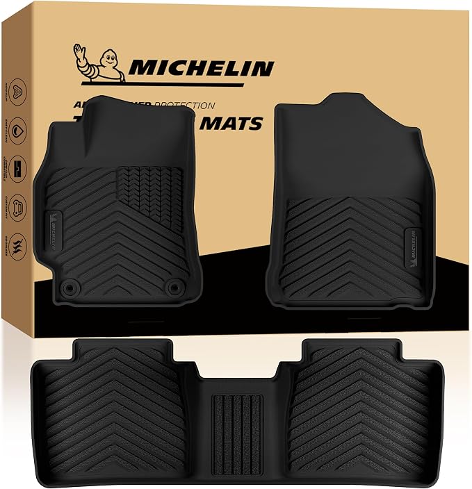 Michelin Floor Mats, Premier Series All-Weather TPE Custom Fit Liner for Toyota Camry 2012-2017 Floor Mats (3 Piece)