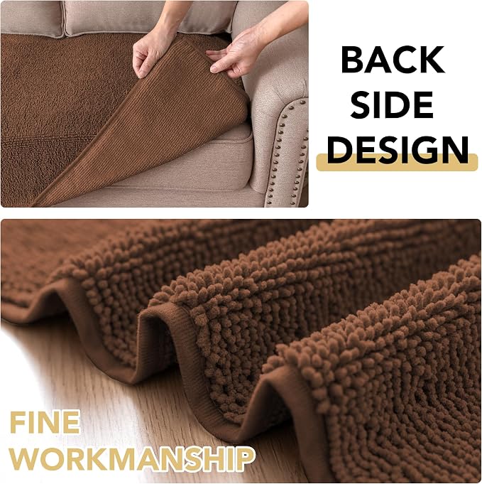 H.VERSAILTEX Non Slip Pet Couch Cover Chenille Dog Bed Protector Thick Soft Sofa Slipcover Pet Friendly Washable Couch Cushion Covers for Pets (30" x 70", Caramel)