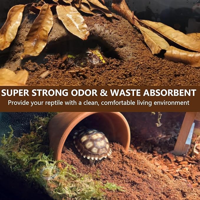 BNOSDM 2PCS Reptile Soil Substrate,Fluffy Small-Strand Reptile Substrate,Natural Terrarium Bioactive Soil Bedding for Snakes, Lizards, Tortoises Tarantulas,Lizards