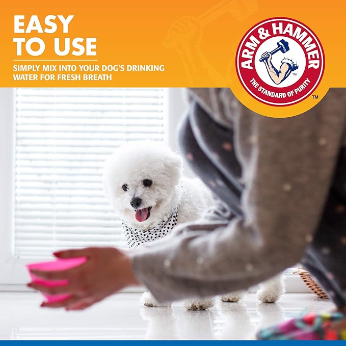 Arm & Hammer Clinical Care Dental Rinse for Adult Dogs, Odorless Flavorless No Taste Water Additive for Dog Dental Care, Helps Reduce Tartar & Freshen Breath, 16 Fl Oz - 24 Pack