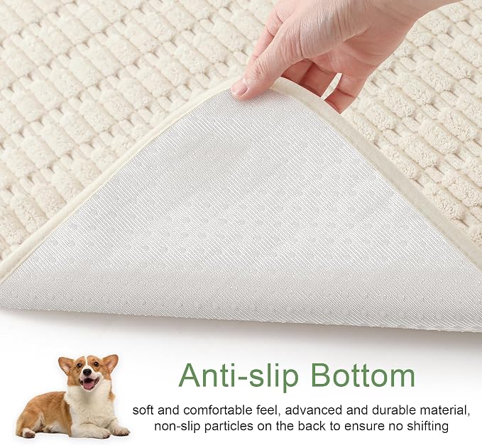 Washable Pee Pads for Dogs Puppy Pad, Cream White 36”x40” 2 Pack | High Absorbent Dog Pee Pad Leak Proof Cat Rugs, Reusable Non Slip Pet Mat, Wee Wee Pads for Training, Crate and Floor