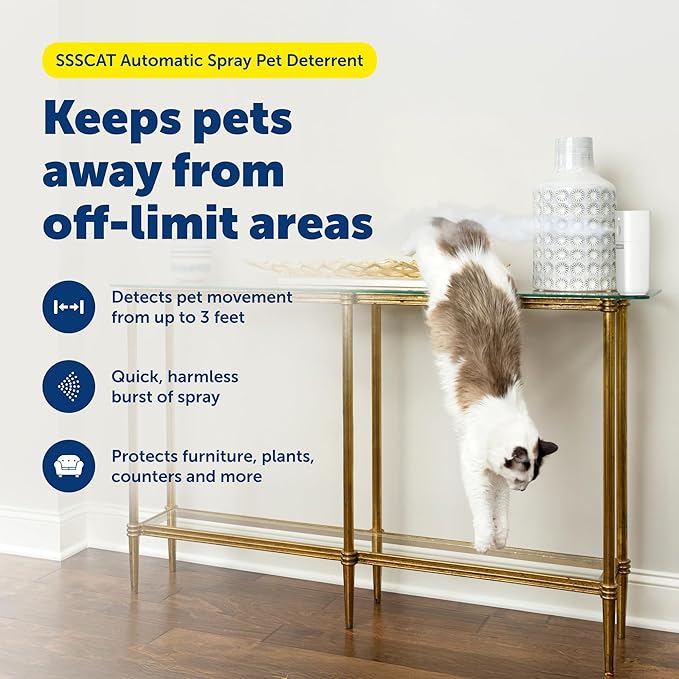 PetSafe SSSCAT Motion Activated Automatic Spray Pet Deterrent for Cats and Dogs, Improved Design