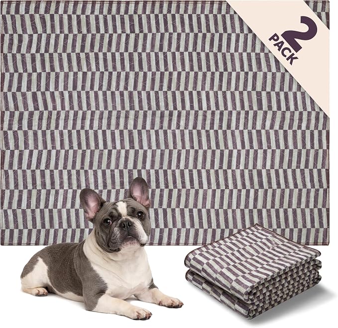 Lovewag Reusable Washable Dog Pee Pads, Mahogany Weave 36x48, 2 Pack | Non-slip, waterproof, absorbent dog pee pads for potty training, whelping, senior dogs, multi-pet households, easy to clean