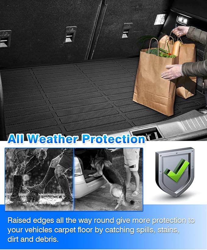Cartist Cargo Liner Fits for Ford Mustang Mach-E 2021-2024 2025 2026 Accessories All Weather Trunk Mat for Mustang Carpet Protection TPE Heavy Duty