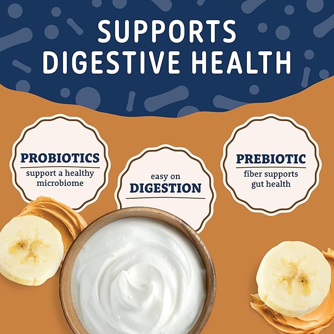 Natural Balance Yo-Gut Bites Crunchy Dog Treats with Real Peanut Butter & Banana, Greek Yogurt Drizzle, Probiotics for Digestive Support, 10oz Bag
