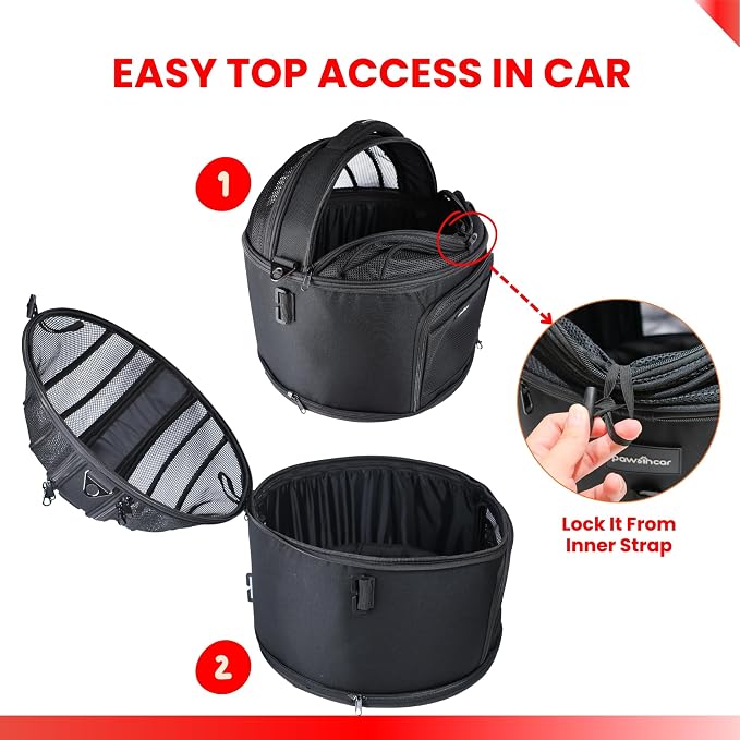 Crash-Tested Small Dog Car Seat | CPS Certified Crash Protection | 3-in-1 Portable Dog Car Seat, Indoor Enclosed Cat Bed & Round Pet Carrier | 5 Star Crash-Tested & Rated for Safe Car Travel.